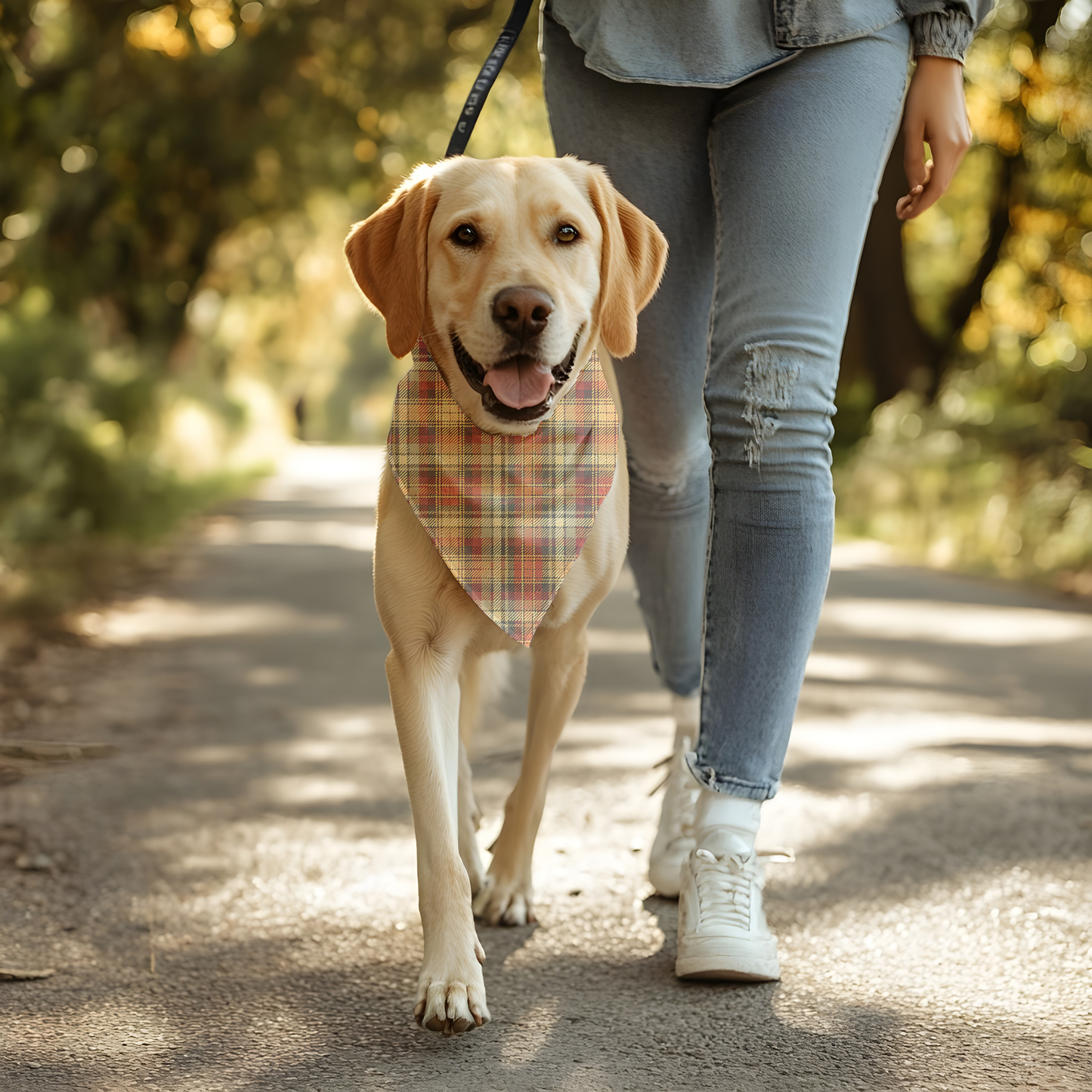 Plaid Dog Bandana | Fall Pet Accessory | Thanksgiving Dog Scarf | Autumn Dog Outfit | Cozy Checkered Pet Bandana | Gift for Dog Lovers