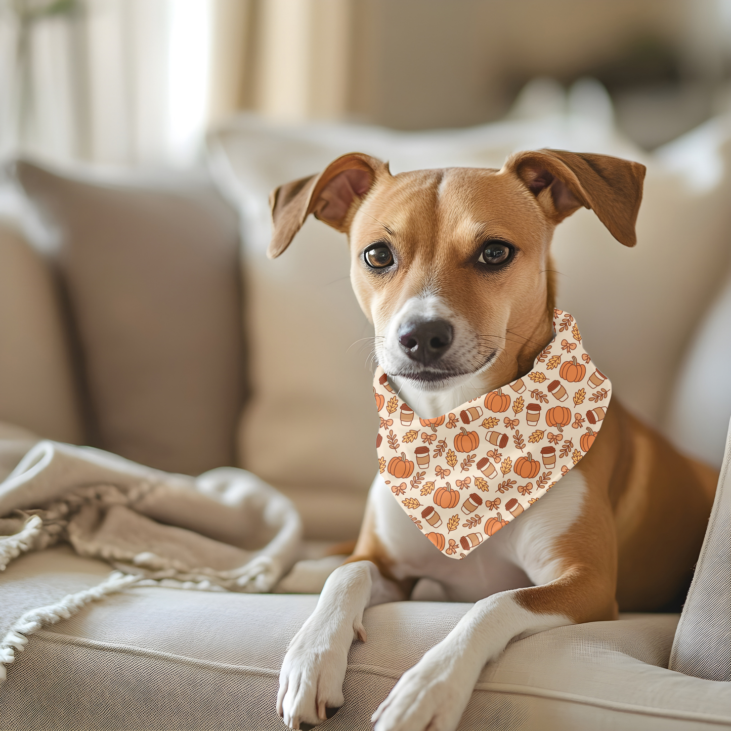 Pumpkin Spice Dog Bandana | Fall Pet Accessory | Cute Autumn Dog Outfit | Thanksgiving Dog Scarf | Gift for Dog Lovers