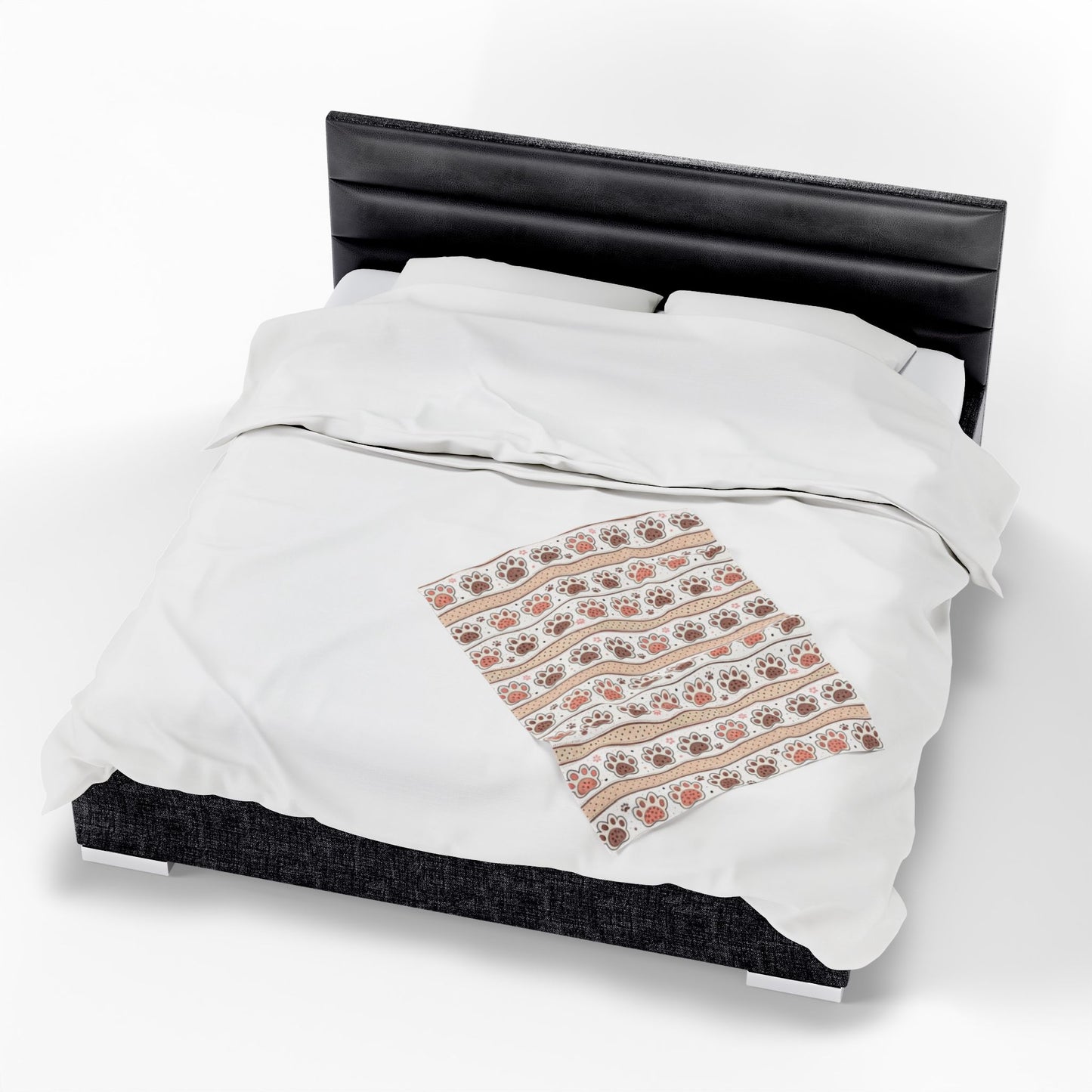 Paw Print Velveteen Blanket | Soft Cozy Throw for Pet Lovers | Dog & Cat Paw Design