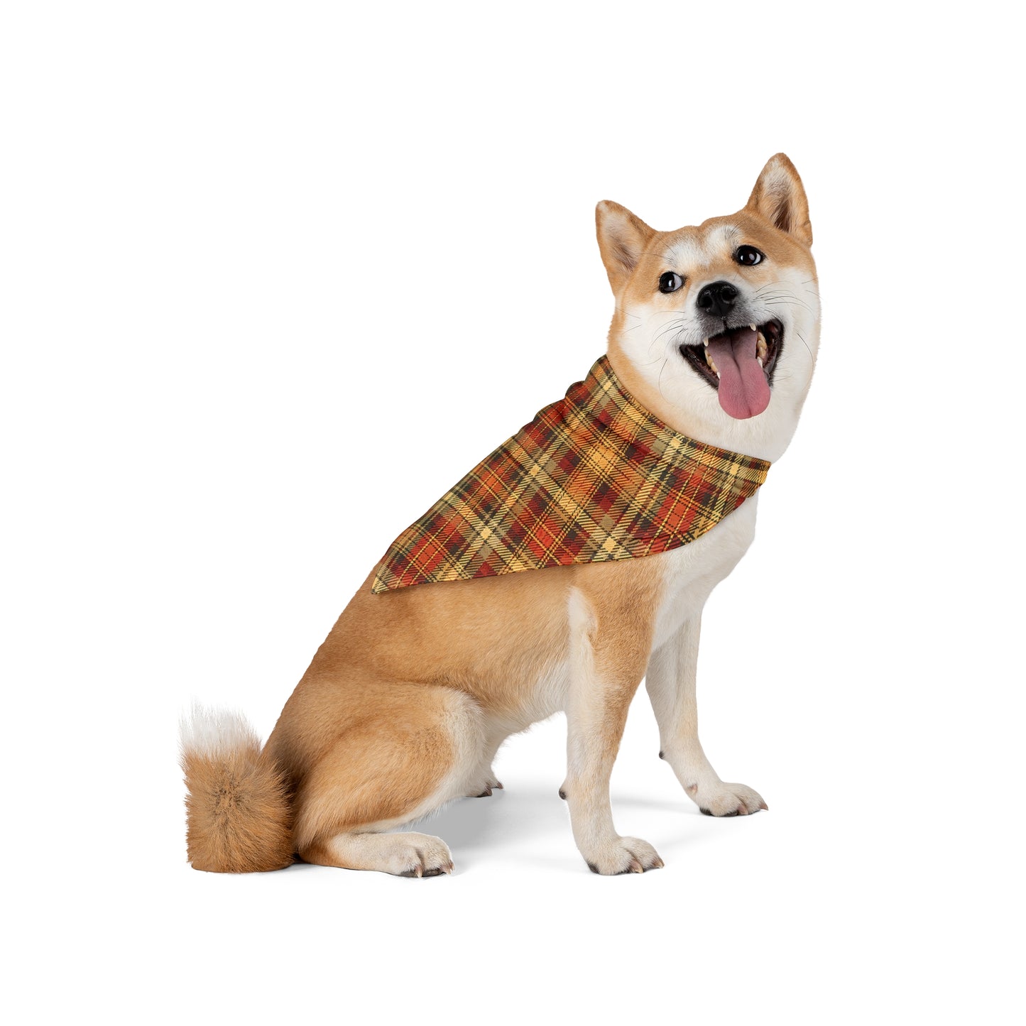 Plaid Dog Bandana | Fall Pet Accessory | Thanksgiving Dog Scarf | Autumn Dog Outfit | Cozy Checkered Pet Bandana | Gift for Dog Lovers