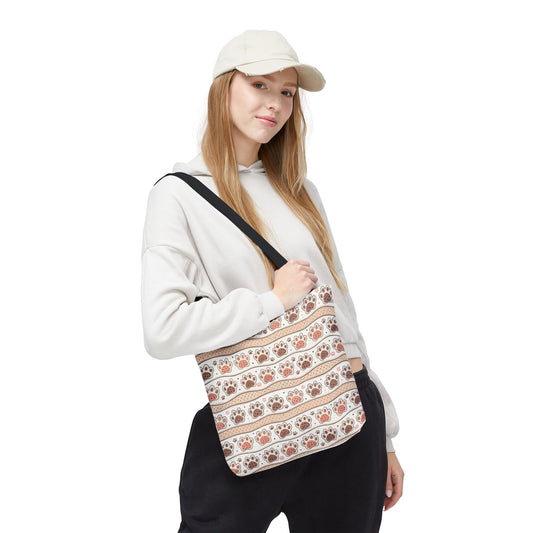 Paw Print Tote Bag | Cute Pet Lover Shoulder Bag | Reusable Everyday Carryall