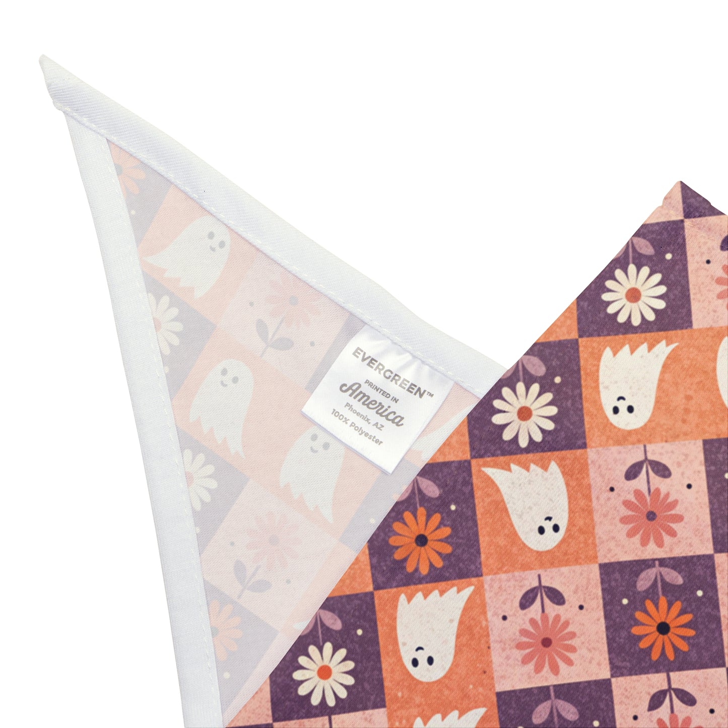 Halloween Dog Bandana | Ghost Print Dog Scarf | Fall Pet Accessory for Dogs | Cute Autumn Dog Outfit