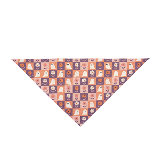 Halloween Dog Bandana | Ghost Print Dog Scarf | Fall Pet Accessory for Dogs | Cute Autumn Dog Outfit