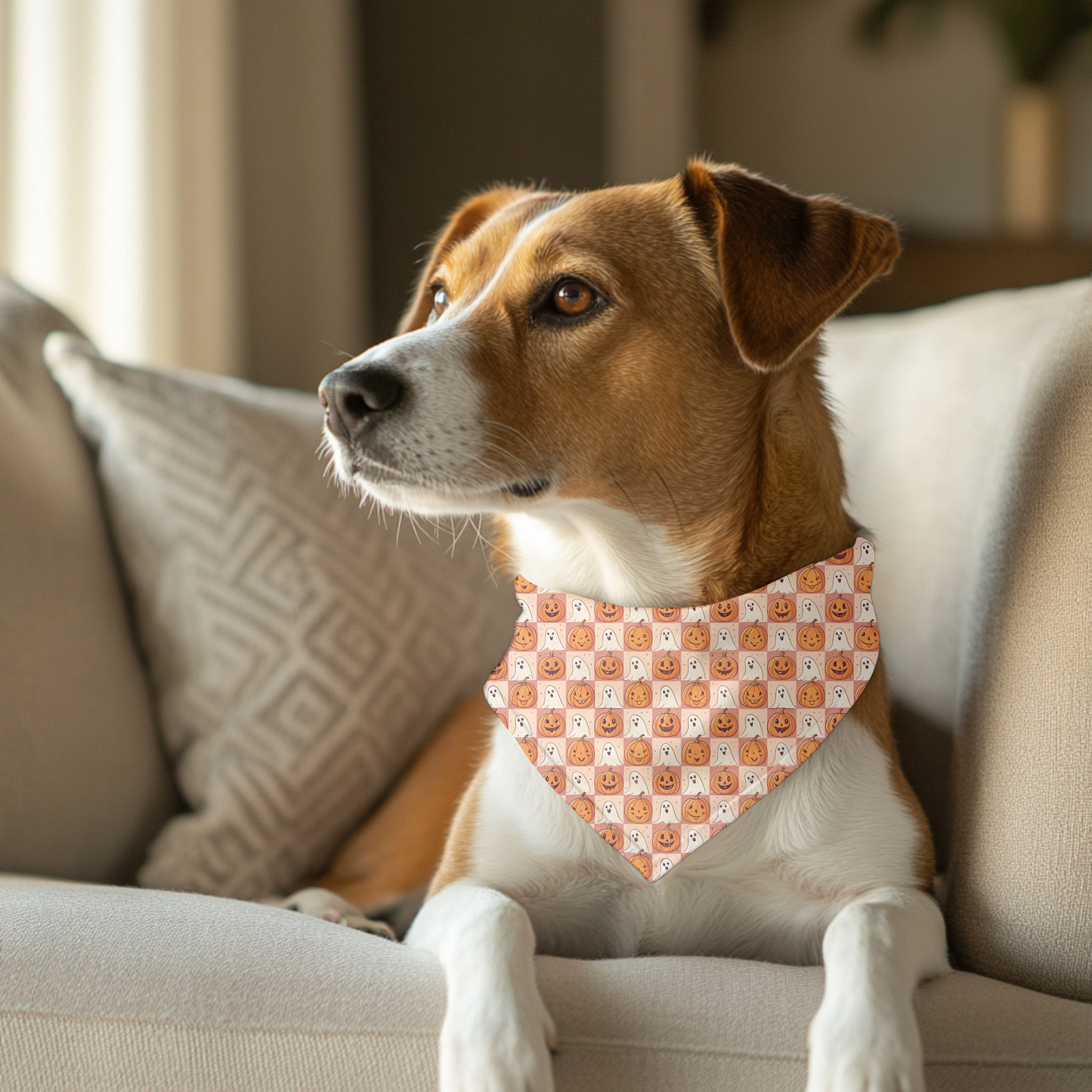 Halloween Dog Bandana | Pumpkin & Ghost Fall Pet Accessory | Cute Autumn Outfit for Dogs