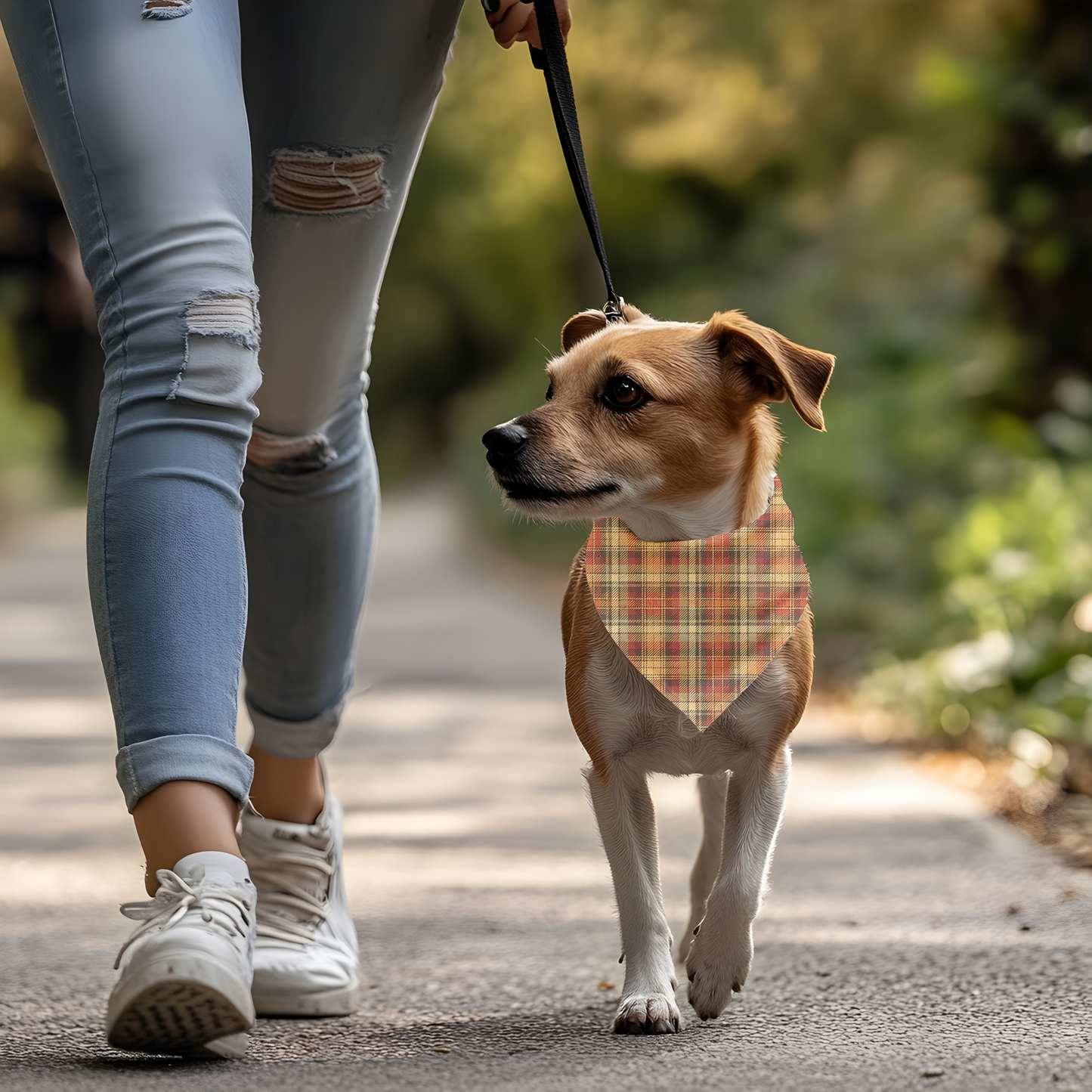 Plaid Dog Bandana | Fall Pet Accessory | Thanksgiving Dog Scarf | Autumn Dog Outfit | Cozy Checkered Pet Bandana | Gift for Dog Lovers