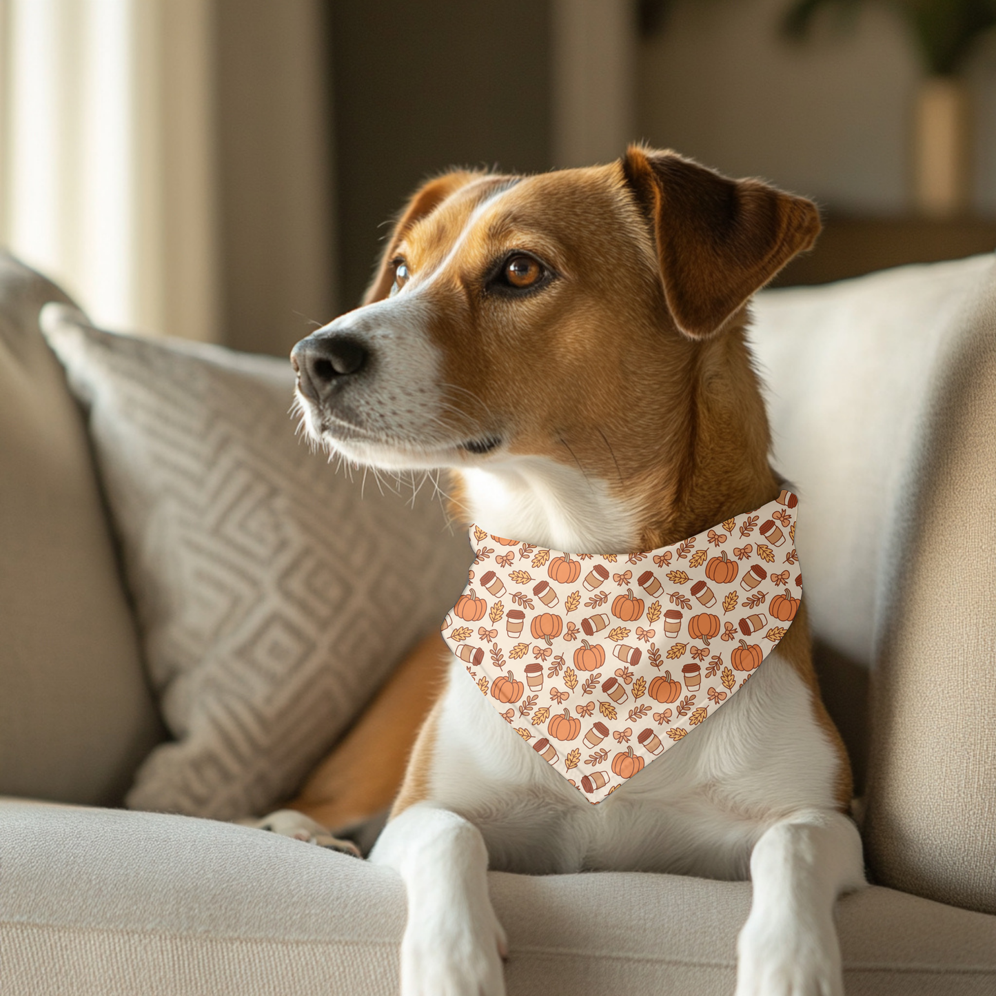 Pumpkin Spice Dog Bandana | Fall Pet Accessory | Cute Autumn Dog Outfit | Thanksgiving Dog Scarf | Gift for Dog Lovers