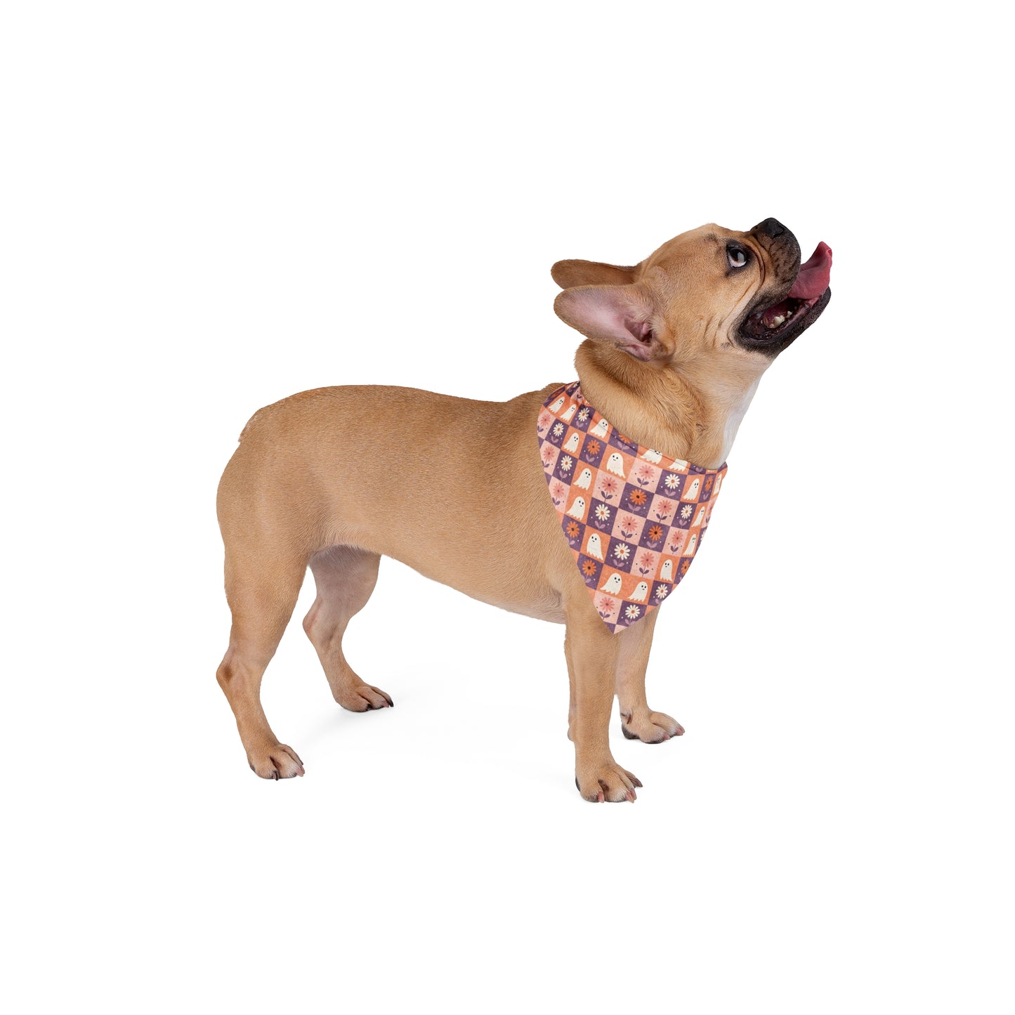 Halloween Dog Bandana | Ghost Print Dog Scarf | Fall Pet Accessory for Dogs | Cute Autumn Dog Outfit